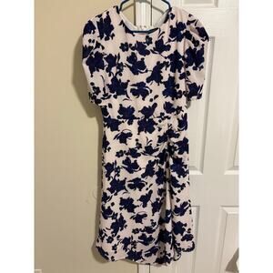Halogen fiona floral midi puff sleeve dress sz small